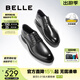 百麗（Belle）男鞋通勤商務(wù)皮鞋緩震科技正裝鞋真皮德比鞋婚鞋A0766CM2 經(jīng)典黑 41 (255mm)