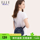 ELLE ACTIVE精致提花小巧斜挎包女潮流小眾休閑逛街斜挎包水桶包 【A款】牛仔藍