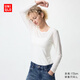 優(yōu)衣庫女裝HEATTECH圓領(lǐng)T恤/長(cháng)袖保暖衣478938 485813 485813/00白色 M