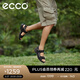 愛(ài)步（ECCO）戶(hù)外涼鞋男鞋 男士透氣魔術(shù)貼沙灘休閑鞋子 越野069564 黑色/灰色06956450034 40