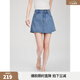 ELLE法式高級感牛仔裙褲女2026夏季新款不規則設計感休閑通勤短褲 牛仔藍 XL