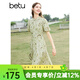百圖betu女裝夏季新款連衣裙優(yōu)雅輕國風(fēng)印繡花連衣裙女2403T95 綠色 L