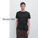 Massimo Dutti夏季新品2025男裝簡(jiǎn)約風(fēng)休閑簡(jiǎn)約純絲光棉短袖t恤男01422208 黑色 M (180/96A)尺碼偏大