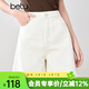 百圖betu女裝夏季新款牛仔褲夏日多色環(huán)保水洗牛仔短褲女2503T77 白色 M