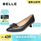 百麗高跟單鞋女秋季商場(chǎng)同款通勤單鞋D3N1DCQ5 黑色 38