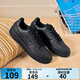 特步板鞋女鞋空軍一號小白鞋簡(jiǎn)約休閑鞋男革面厚底增高情侶百搭運動(dòng)鞋 黑/黑底-【男款】 42