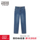 Teenie Weenie小熊女裝簡(jiǎn)約利落通勤時(shí)髦牛仔褲春季寬松休閑長(cháng)褲女 淺藍色 S (160)