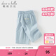 戴維貝拉（DAVE＆BELLA）女童七分褲新款夏裝兒童闊腿褲洋氣女寶寶休閑褲小童褲子童裝 藍鈴草【現貨】 120 cm（建議身高110-120cm）