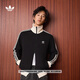 adidas明星同款復古三條紋華夫格夾克薄外套男女阿迪達斯三葉草   黑色（推薦選大一碼）   S