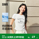森馬（Semir）短袖t恤女短款修身可愛(ài)小狗印花2025夏裝新款正肩辣妹顯瘦打底衫 本白10102 M