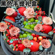 森邂禮網(wǎng)紅水果花盒大號圓形禮盒送香煙鮮花包裝盒元旦新年水果禮盒空盒 圓形空禮盒【黑色小號33.5*33.5*13cm】