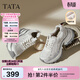 他她（TATA）厚底女鞋網(wǎng)面鞋子春秋新新款時(shí)尚休閑鞋百搭增高老爹鞋CZX02AM6 米/銀 36