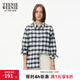 Teenie Weenie小熊女裝襯衫秋季棉學(xué)院風(fēng)休閑潮流格紋長(cháng)袖襯衣藏青 藏青色 S (160)