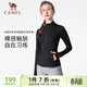 駱駝（CAMEL）立領(lǐng)開(kāi)衫健身服女彈力修身運動(dòng)外套 YK2226L3588A 幻影黑 XL