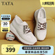 他她（TATA）德訓鞋女春季阿甘鞋休閑鞋增高運動(dòng)鞋 米白 37