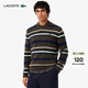 LACOSTE法國鱷魚(yú)男裝25秋冬新款羊毛混紡撞色圓領(lǐng)條紋毛衣|AH5940 9I7/拼色條紋 M 4