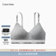Calvin Klein內衣【摩登引力帶】女ck無(wú)鋼圈海邊提花肩帶美背文胸 QF8504AD-P7A-椰青灰 M 推薦75B-85A
