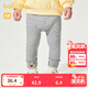巴拉巴拉童裝寶寶褲子女童嬰兒打底褲翻腳口設計精致繡花可愛(ài)萌趣 淺花灰00202 100