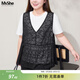 MsShe【鏤空蕾絲提花】大碼女裝2026春裝胖mm寬松V領(lǐng)無(wú)袖疊穿背心 背心-黑色現貨 3XL
