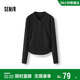 森馬（Semir）長(cháng)袖T恤女短款發(fā)熱抓絨假兩件2025冬亨利領(lǐng)緊身衣服109725101003