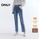 ONLY2025夏季新款顯瘦V字腰頭高腰九分直筒褲牛仔褲女|125349011 J34 390洗水牛仔藍 L L標準褲長(cháng)