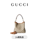 GUCCI古馳GG Emblem系列小號水桶包 米色、深棕色和棕色 均碼