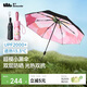 蕉下（beneunder）防紫外線(xiàn)遮陽(yáng)傘三折倍護黑膠晴雨傘防曬傘野花BM398桃澗