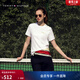 Tommy Hilfiger26春夏新款女裝純棉雙面布刺繡金屬肩扣純色條紋圓領(lǐng)短袖T恤 【純色款】白色YCF S （推薦：100-110斤）