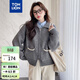 唐獅（TonLion）2025秋季新款翻領(lǐng)撞色邊拉鏈開(kāi)衫外套溫柔文藝復古風(fēng)氣質(zhì)