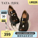 他她（TATA）偵探家厚底小皮鞋女黑色樂(lè )福鞋英倫風(fēng) 棕色 38
