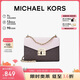 MICHAEL KORS禮物MK女包ROSE老花單肩斜挎包鏈條包中號深棕/淺粉
