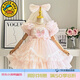G.duck小黃鴨童裝女童愛(ài)莎公主裙夏季女寶寶洛麗塔蛋糕裙生日兒童連衣裙 翅膀愛(ài)莎粉色 110 建議4~5歲（100-110cm）