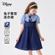 迪士尼（Disney）瘋狂動(dòng)物城女童短袖連衣裙2026夏季新款中大童女孩假兩件公主裙 藏青色 150
