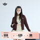 adidas adicolor復古穿搭三條紋修身針織外套女阿迪達斯三葉草   暗灰棕   S