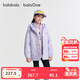 巴拉巴拉童裝兒童棉服女童外套兩件套秋冬裝防潑水衣服保暖棉衣甜 白紫色調00317 140