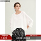 COCOBELLA松弛量感蝙蝠袖針織衫女呼吸感簡(jiǎn)約寬松短袖T恤TS0060 白色 S