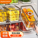 佳幫手冰箱收納盒食品級冰箱水果蔬菜雞蛋保鮮盒帶把手分裝盒 大號3只裝