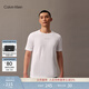 Calvin Klein運動(dòng)【吸濕速干】夏季男士戶(hù)外休閑ck跑步健身透濕短袖T恤上衣 100-月光白 L