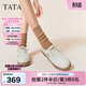 他她（TATA）QQ軟糖英倫單鞋女真皮厚底牛津鞋小皮鞋豆豆鞋新7A421CM4 7A421CM4米白（踩跟款） 37