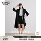 衣香麗影中長(cháng)款西裝外套女春季新款氣質(zhì)高級感寬松羊毛大衣 黑色 M