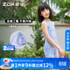 洲克（ZOKE）連體平角泳衣女孩游泳訓練溫泉戲水度假125404430藍紫閃閃鱗片14