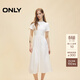ONLY2025夏季新款優(yōu)雅氣質(zhì)純色拼接短袖長(cháng)裙連衣裙女|125307033 A43奶油白色 S