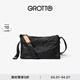 GROTTO個(gè)樂(lè )黑石包經(jīng)典大容量植鞣綿羊皮單肩斜挎通勤軟包男女款禮物 黑石M（黑標）