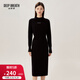 深呼吸DEEP BREATH女裝字母羊毛羊絨針織收腰連衣裙A500216 A500231 黑-加長(cháng) XL (5)