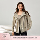纖莉秀【休閑運動(dòng)風(fēng)個(gè)性連帽百搭外套】大碼女裝胖mm春裝新款0527 卡其色 2XL