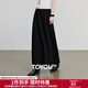 初語(yǔ)簡(jiǎn)約純色A字高腰半身裙2025秋季新款慵懶淡人風(fēng)柔暖抓毛長(cháng)裙 黑色-嬌小版 M