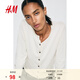 H&M女裝針織衫春季時(shí)尚慵懶打底衫短款薄外套0579541 淺米色215 M 165/96
