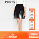 PORTS寶姿  新品女裝簡(jiǎn)約黑白撞色魚(yú)尾裙擺半身裙LA8K250FZX003 黑色混色 S
