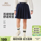 英氏（YEEHOO）女童裙子兒童半身裙中大童裝短裙學(xué)院風(fēng)運動(dòng)休閑春裝 深藍 140