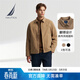 諾帝卡（NAUTICA）【商場(chǎng)同款】春夏新款經(jīng)典簡(jiǎn)約挺闊有型翻領(lǐng)薄外套夾克男JO4306 深卡其2BB M